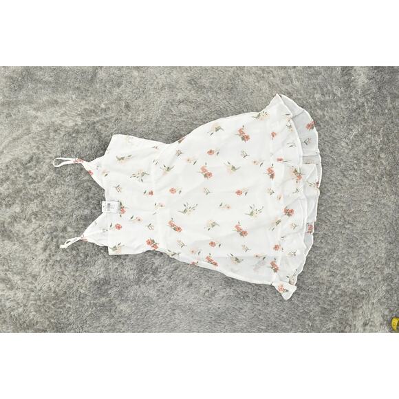 NEW Hollister White Floral V Neck Wrap Dress M Sleeveless Knee-Length - Picture 2 of 7